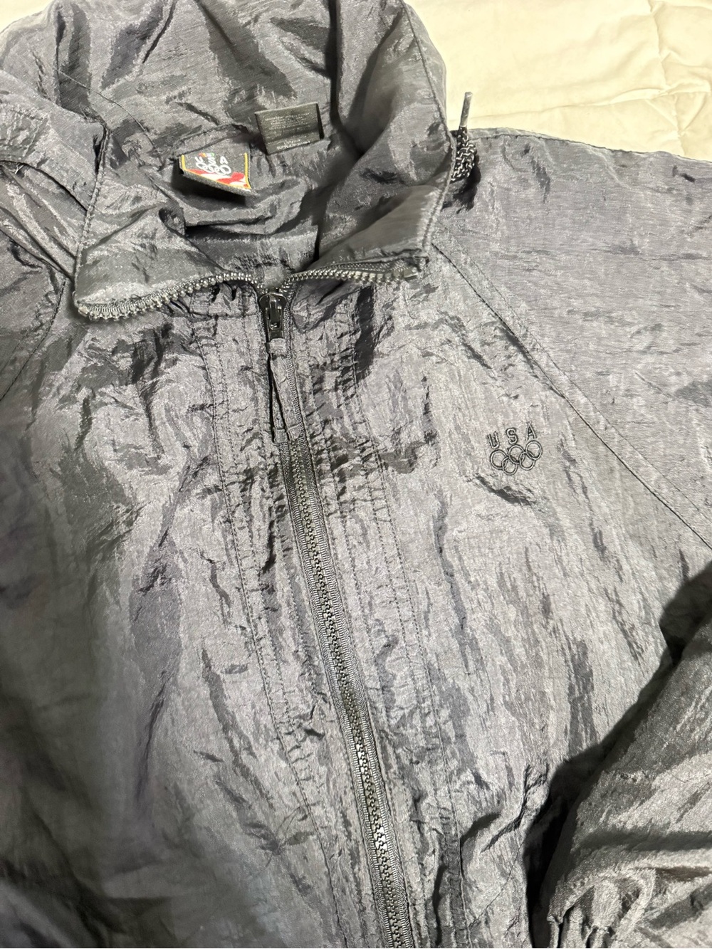 USA Olympics Black Windbreaker Jacket - Picture 2 of 4